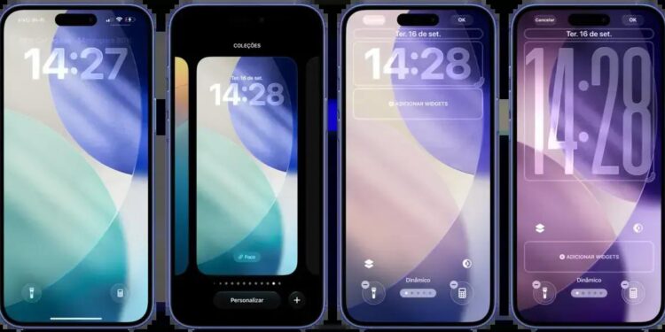 Como MUDAR o TAMANHO do RELÓGIO na Tela Bloqueada do iPhone em 2025